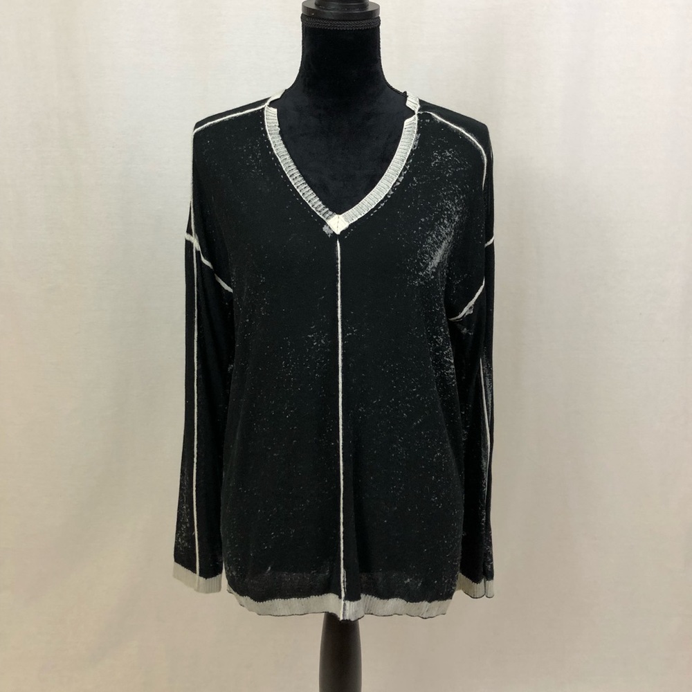 525 America Black & Gray Acid Lightweight Sweater